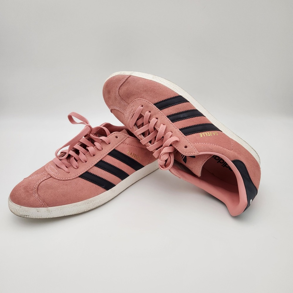 Adidas Gazelle Sneakers Mens 9.5 Pink Black Suede Low Top JH5384 Retro Classic